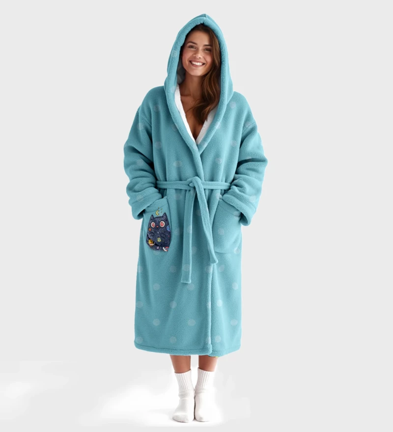 Space Cat sherpa robe