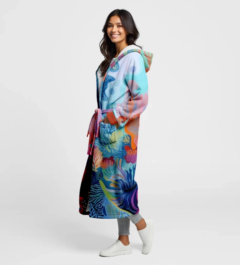 Coral Reef sherpa robe