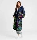 Leopard sherpa robe