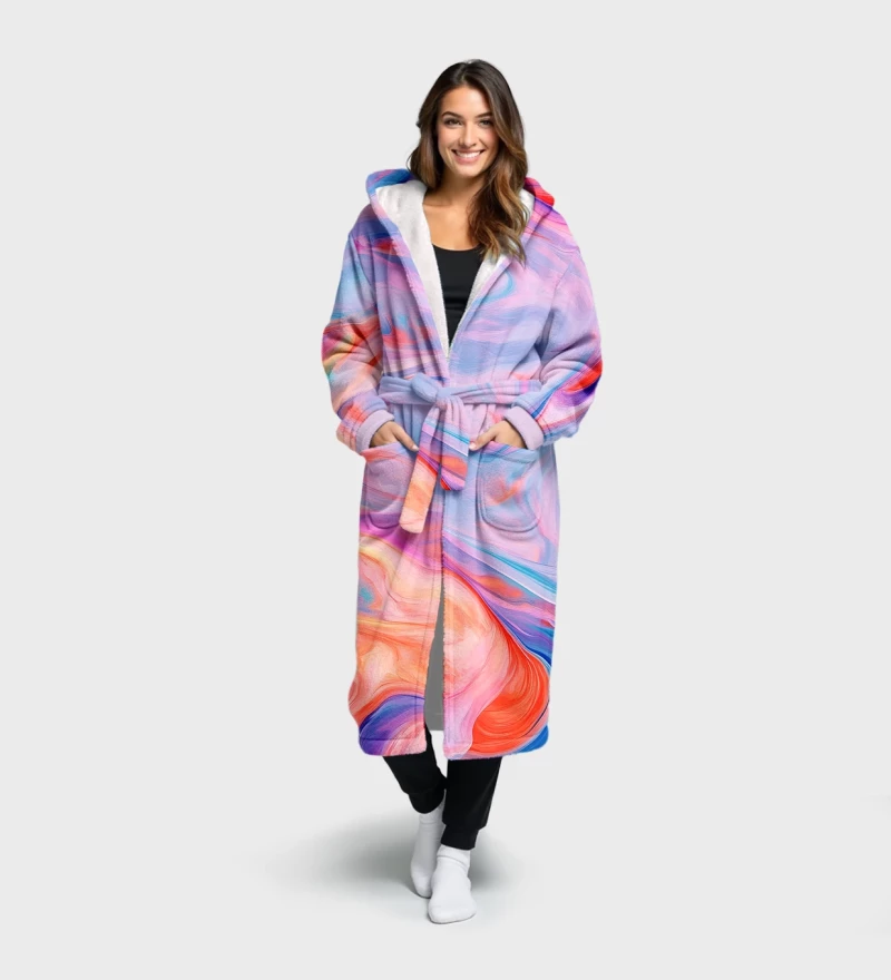 Violet Paint sherpa robe