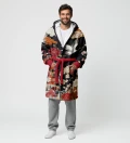 Asian Crane sherpa robe