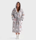 Grey Totoro sherpa robe