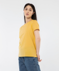 T-shirt z okrągłym dekoltem damski, żółty