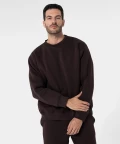 Unisex oversized sweatshirt, dark brown