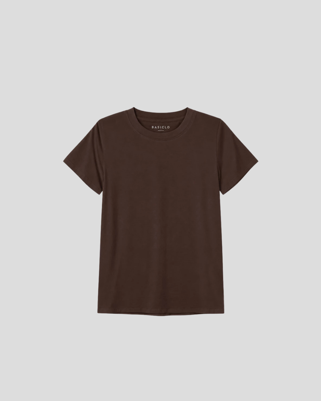 T-shirt z wiskozy brązowy