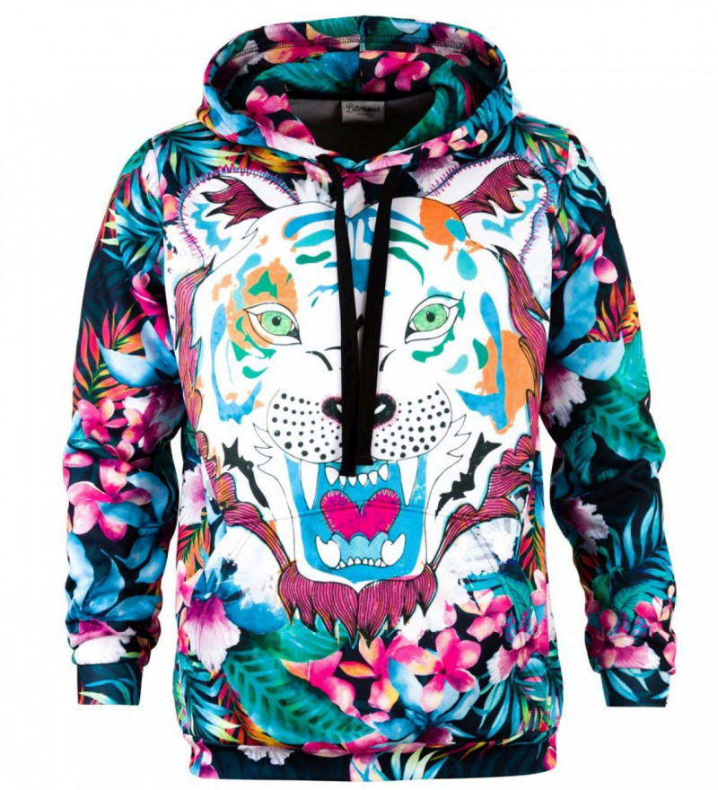 Printed hoodie Flower Tiger