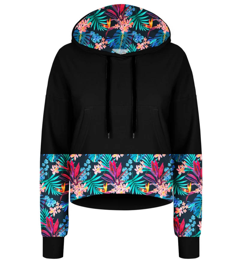 Tropical Leaves cropped hoodie
