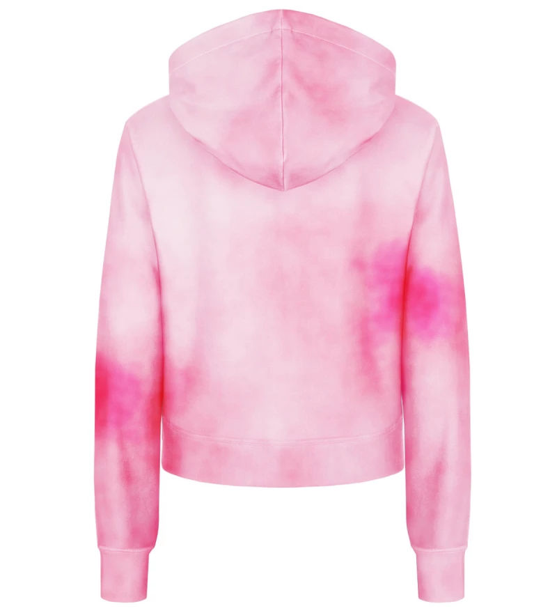 Crop hoodie tie dye pink
