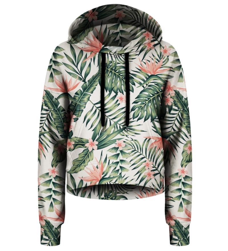 Jungle Flowers cropped hoodie