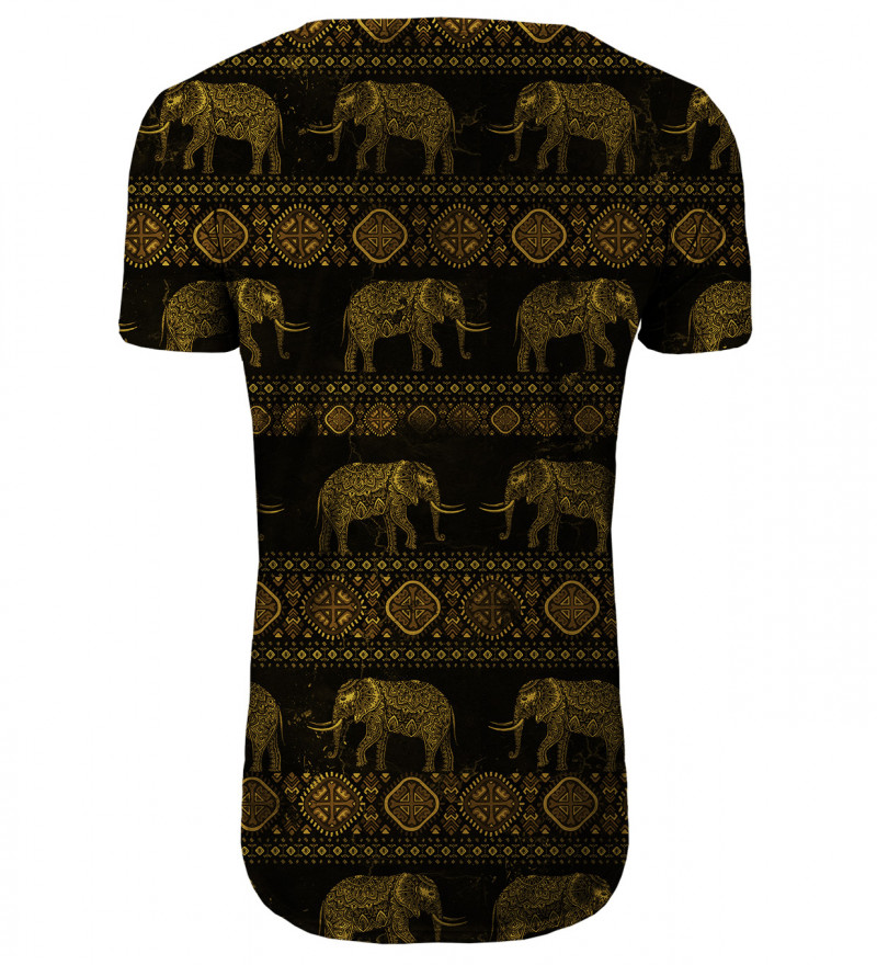 Golden Elephants longline t-shirt