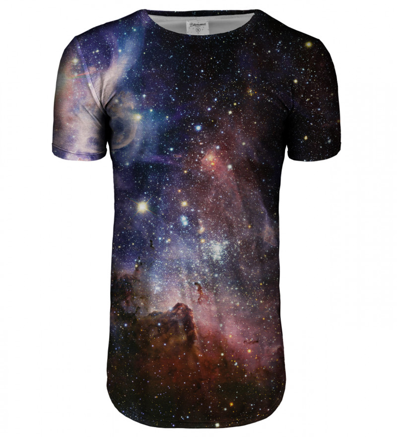 Przedłużany t-shirt Purple Galaxy