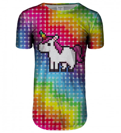 Pixel Unicorn longline t-shirt