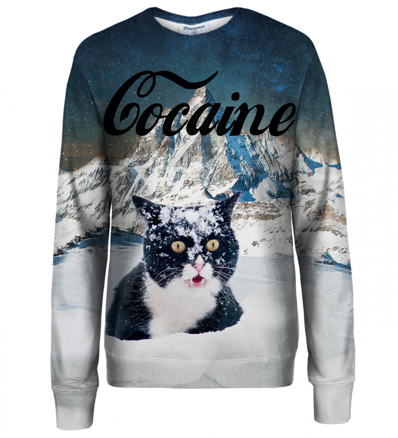 Cocaine Cat womens sweatshirt