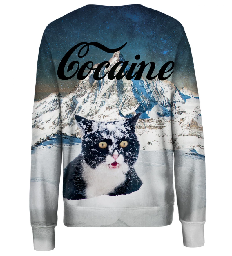 Cocaine Cat womens sweatshirt