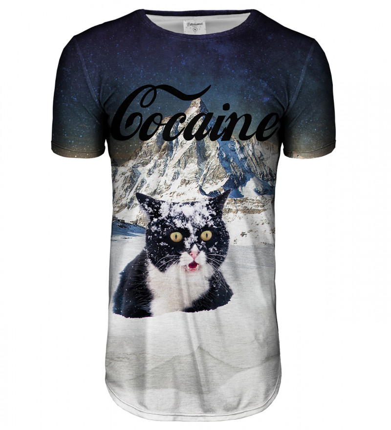 Przedłużany t-shirt Cocaine Cat