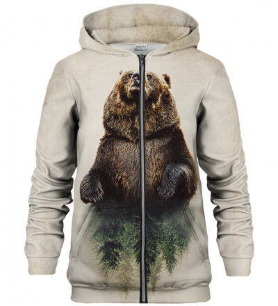 Bear zip up hoodie