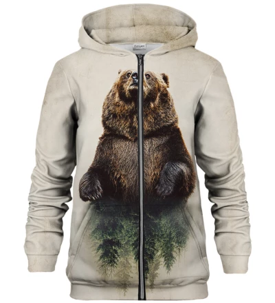 Bear zip up hoodie