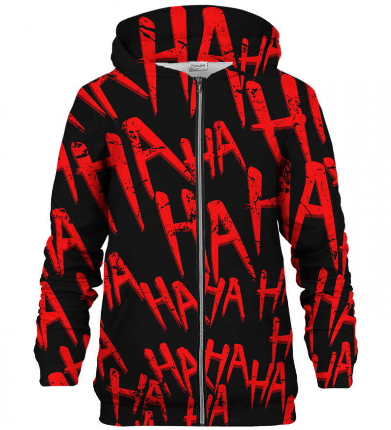 Just Hahaha Red zip up hoodie
