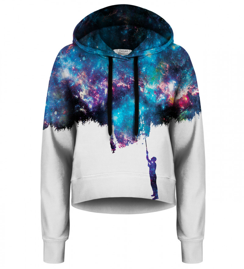 Another Painting cropped hoodie without pocket