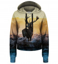 Crop hoodie bez kieszeni Deer
