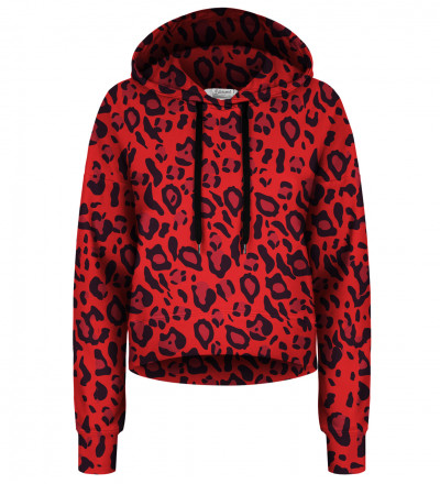 Crop hoodie bez kieszeni Red Skin