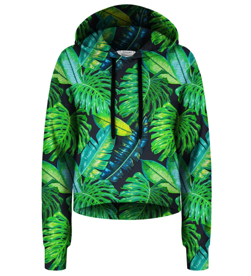 Crop hoodie bez kieszeni Tropical