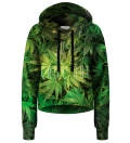 Crop hoodie bez kieszeni Weed