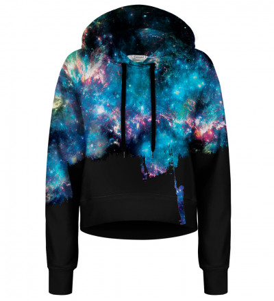 Another Painting Black cropped hoodie without pocket