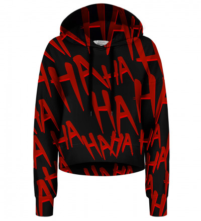 Crop hoodie bez kieszeni Just Hahaha