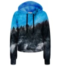 Crop hoodie bez kieszeni Mighty Forest Blue