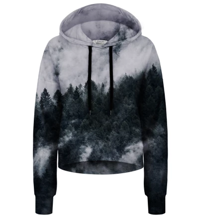 Crop hoodie bez kieszeni Mighty Forest Grey