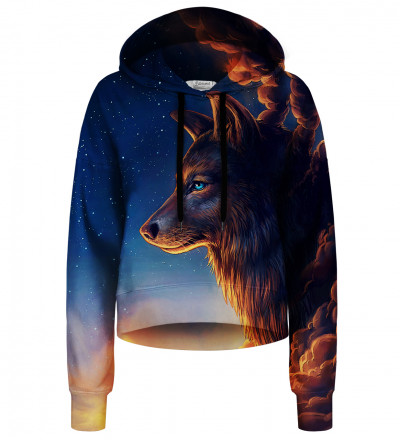 Crop hoodie bez kieszeni Night Guardian