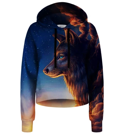 Night Guardian cropped hoodie without pocket