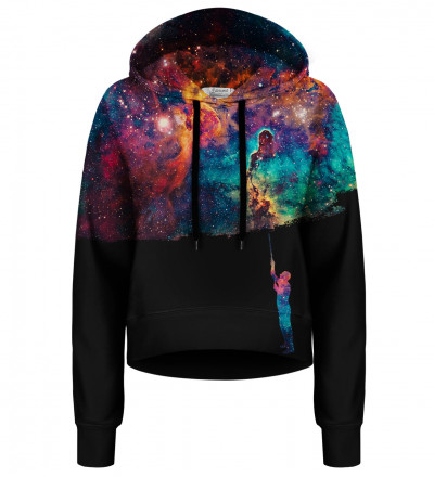 Crop hoodie bez kieszeni Paint your Galaxy