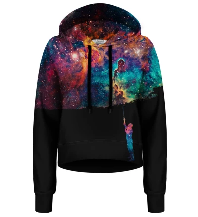 Crop hoodie bez kieszeni Paint your Galaxy