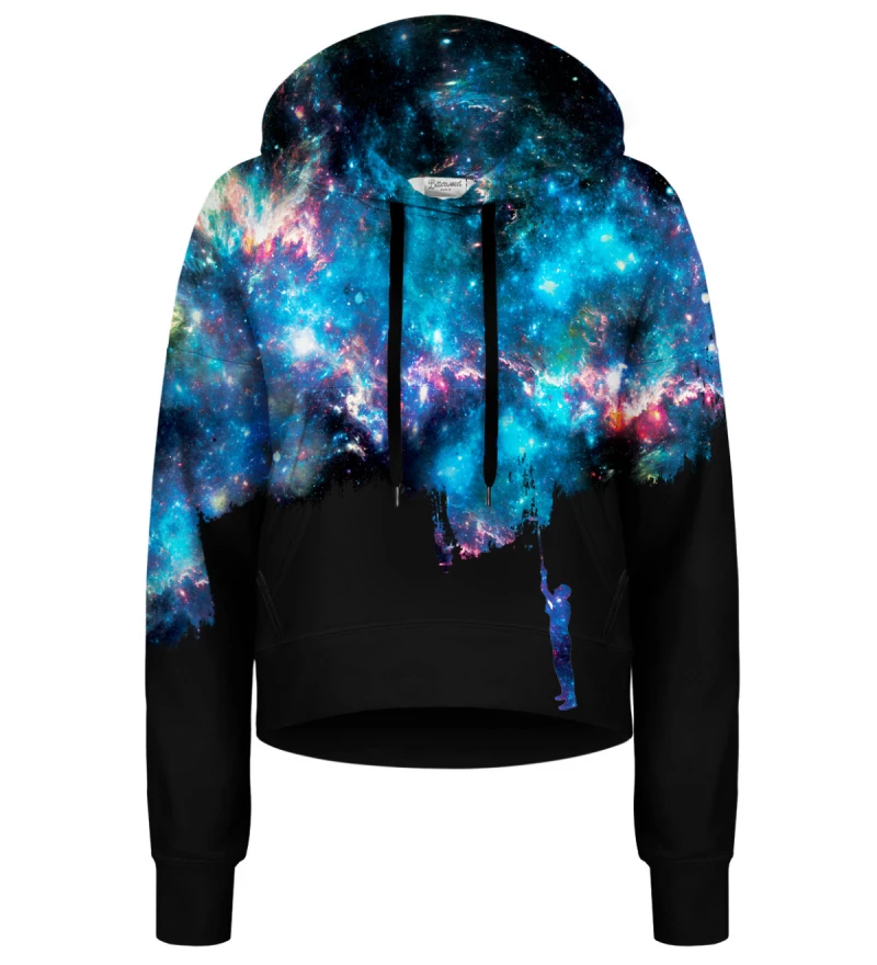 Another Painting Black cropped hoodie