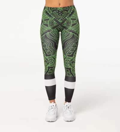 Green Pattern leggings