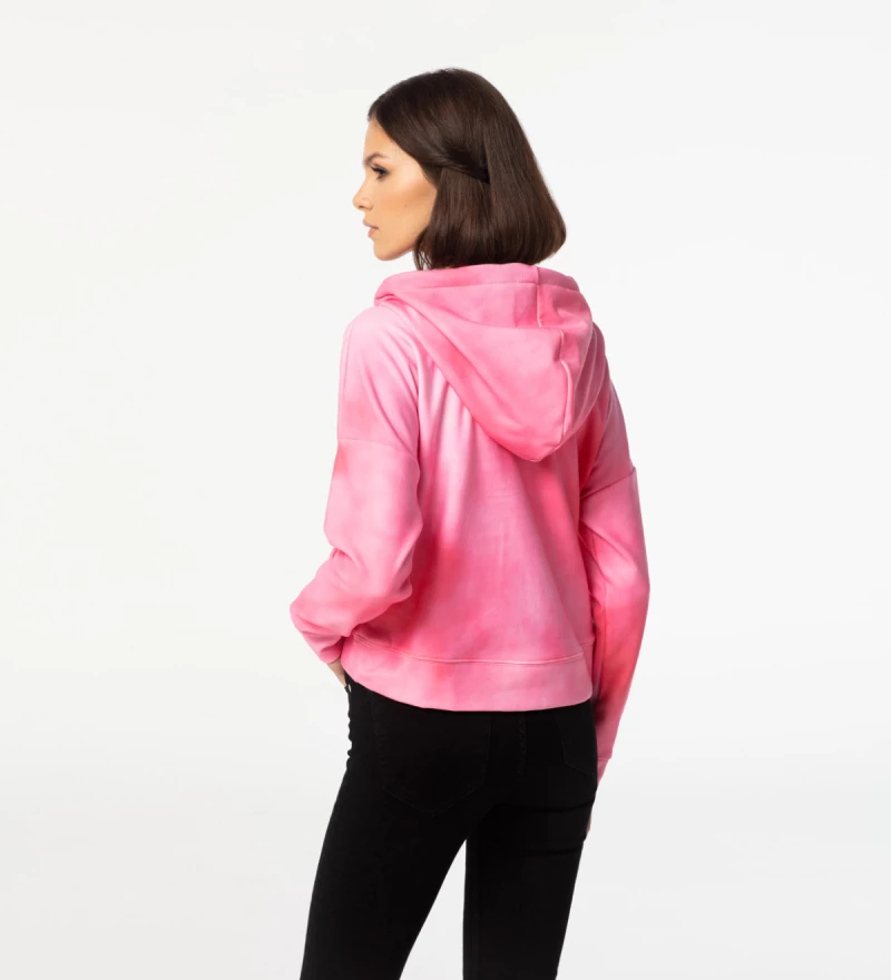 Crop hoodie Tie dye pink