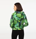 Tropical cropped hoodie without pocket