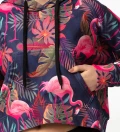 Crop hoodie Flamingos