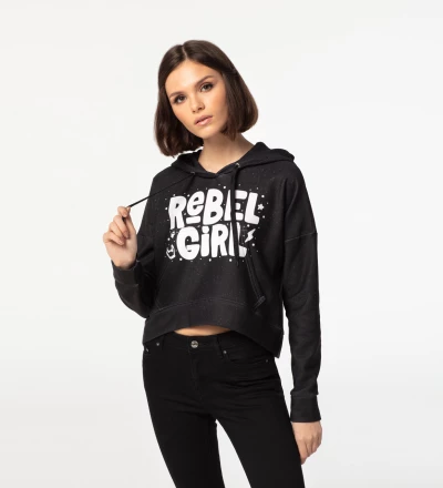 She's a rebel cropped hoodie