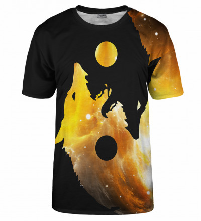 T-shirt Gold Yin Yang Wolf