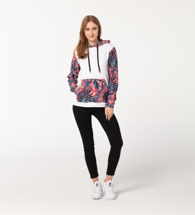 Abstract Flowers womens cotton hoodie
