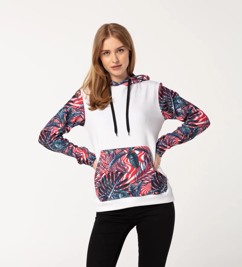 Abstract Flowers womens cotton hoodie