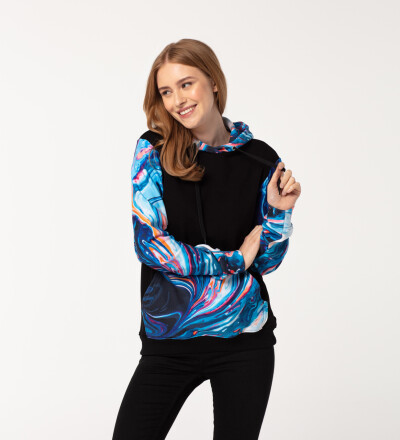 Blue Marble womens cotton hoodie