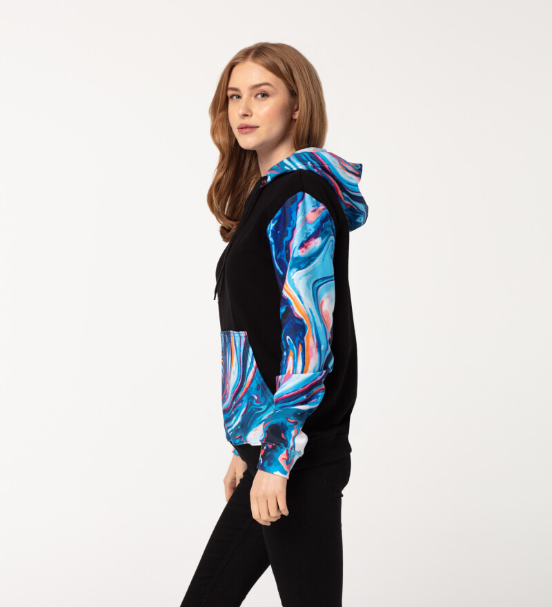 Blue Marble womens cotton hoodie