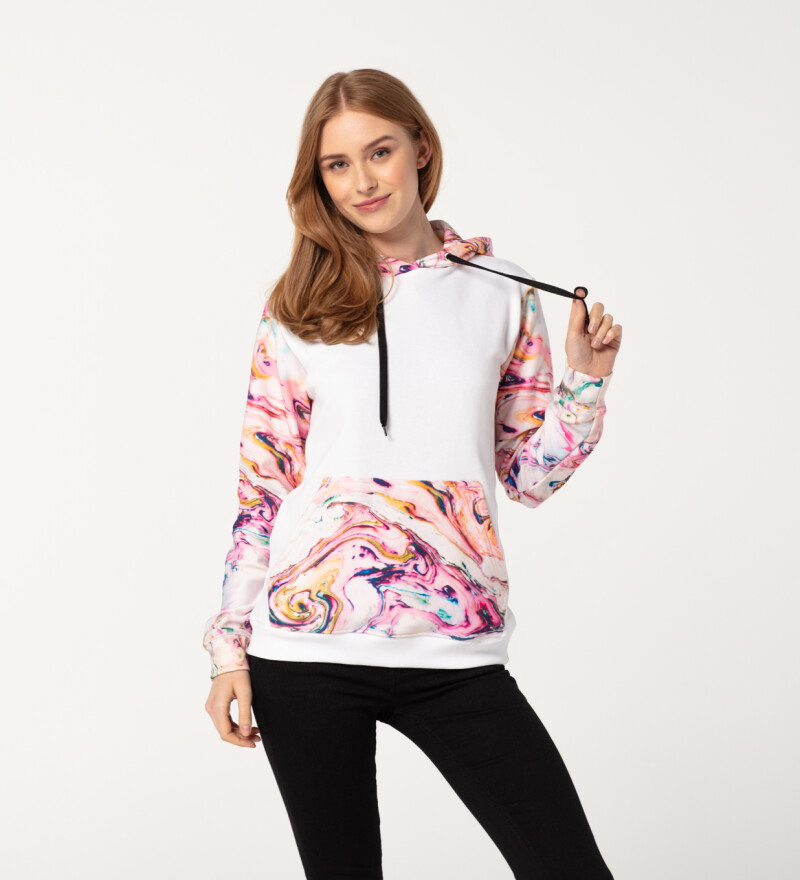 Marble womens cotton hoodie