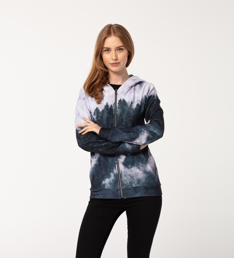 Mighty Forest Grey womens zip up hoodie