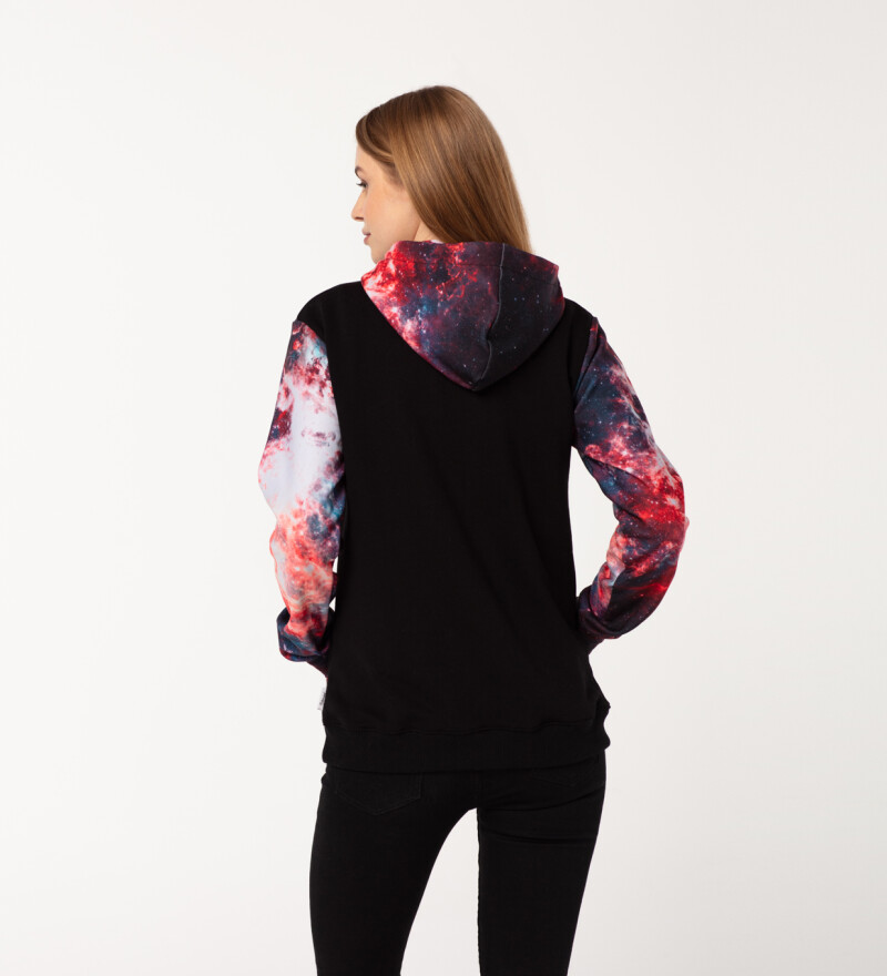 Red Galaxy womens cotton hoodie