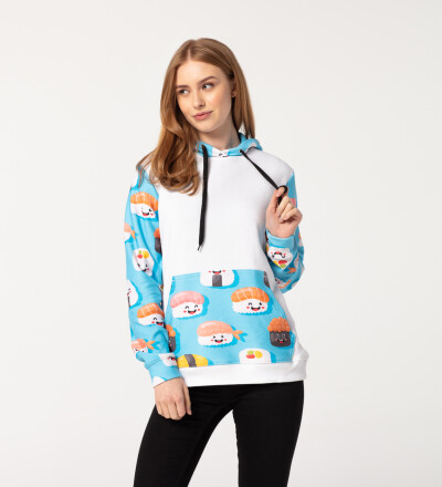 Happy Sushi womens cotton hoodie